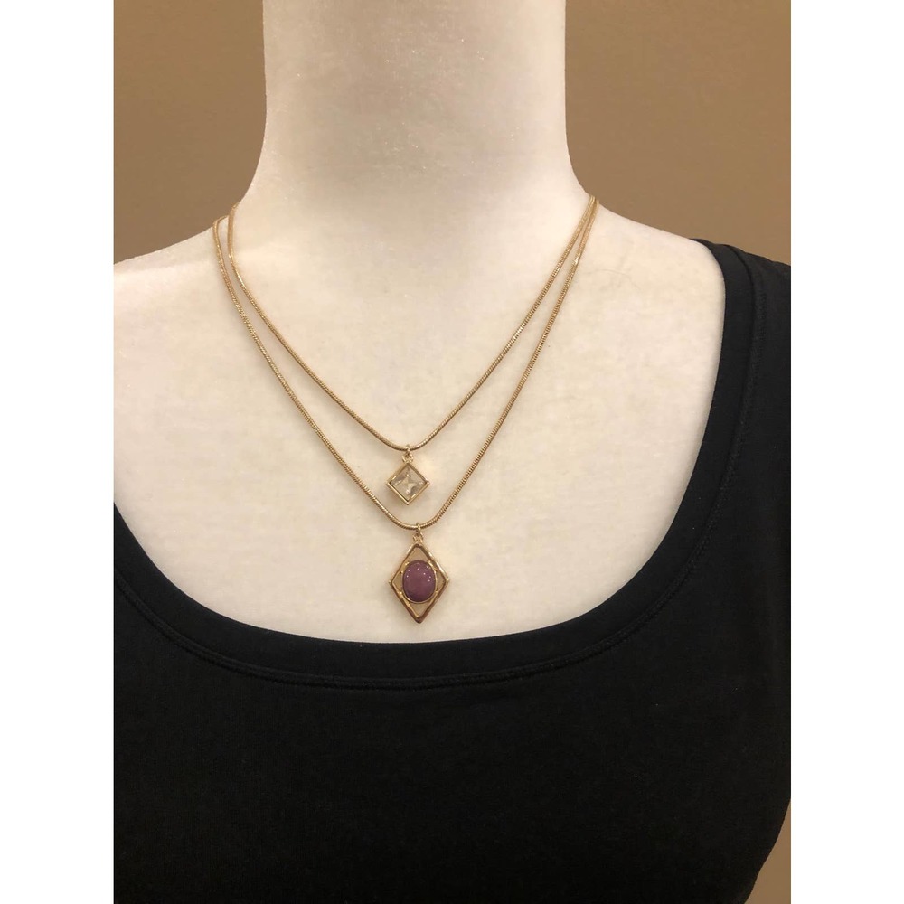 White House Black Market Goldtone Double Strand Necklace